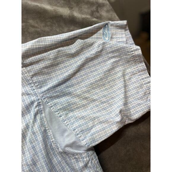 Drake Waterfowl Shirt Mens XL Blue Plaid Fishing Vented‎ Short Sleeve - Picture 2 of 7